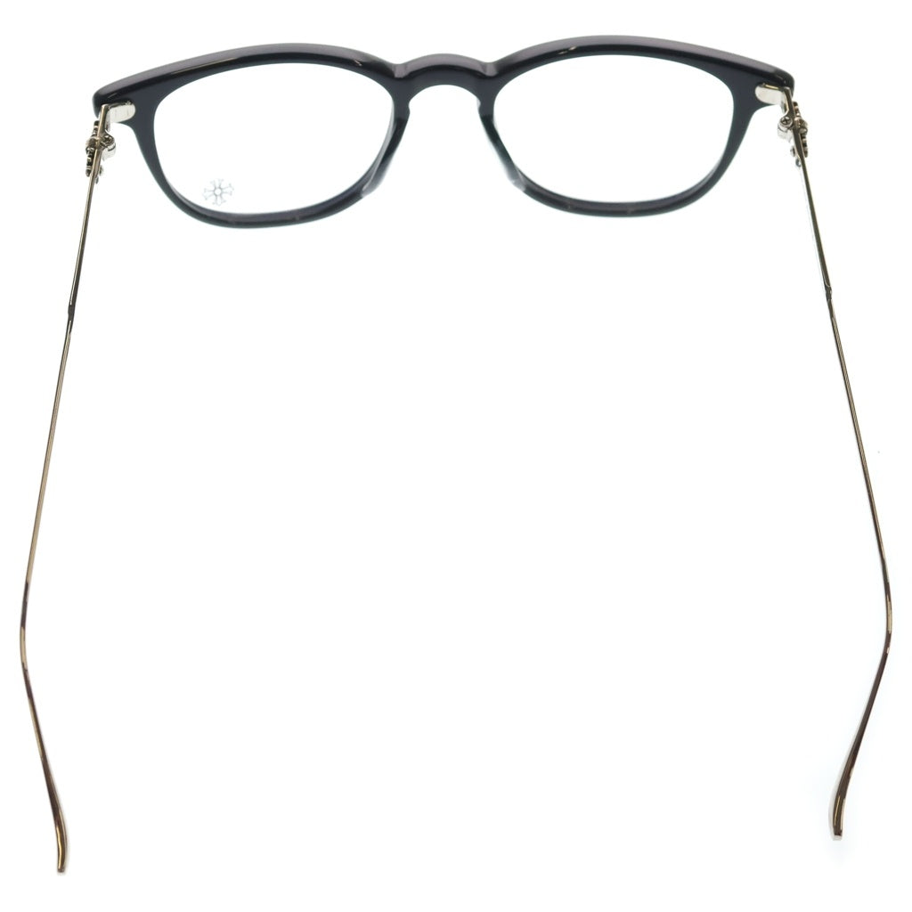 CHROME HEARTS(クロムハーツ) PLUCK メタルフレーム ウェリントン 眼鏡 サングラス ブラック/シルバー レディース