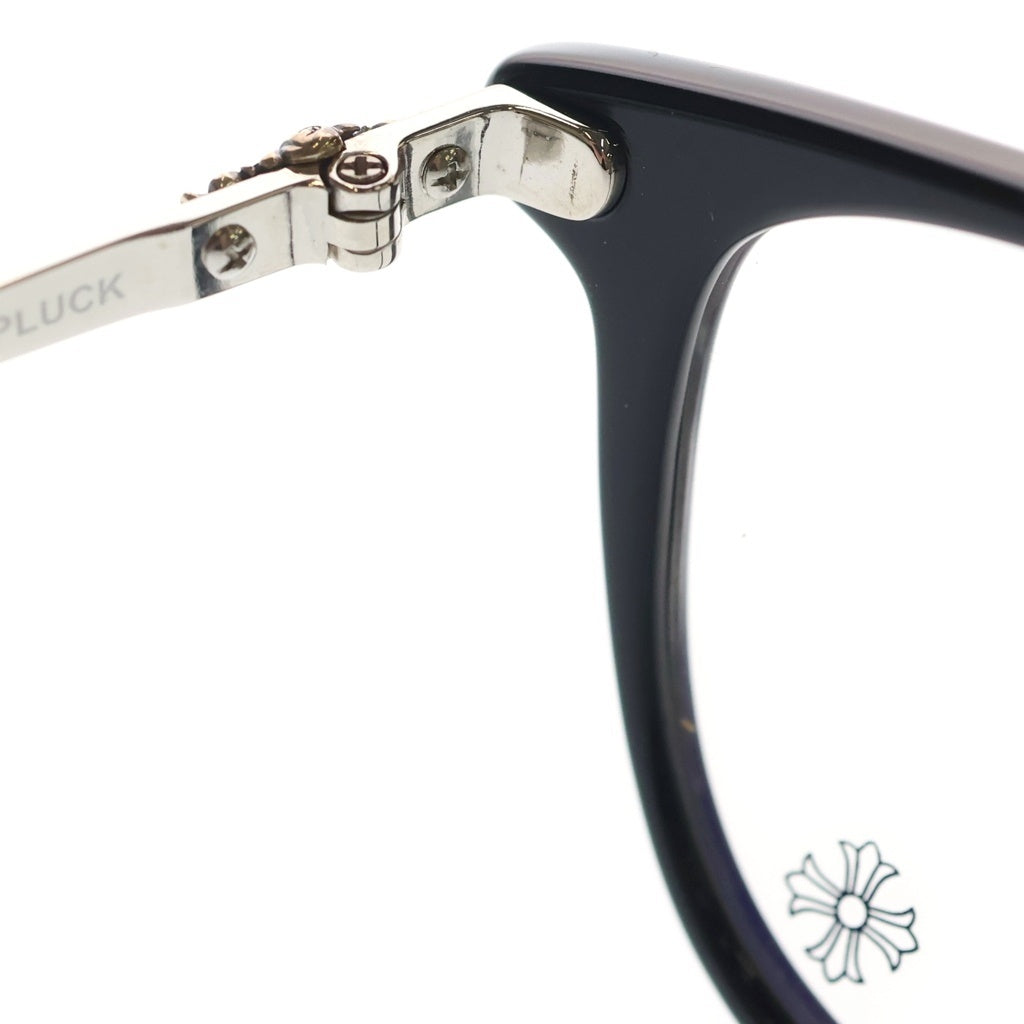 CHROME HEARTS(クロムハーツ) PLUCK メタルフレーム ウェリントン 眼鏡 サングラス ブラック/シルバー レディース