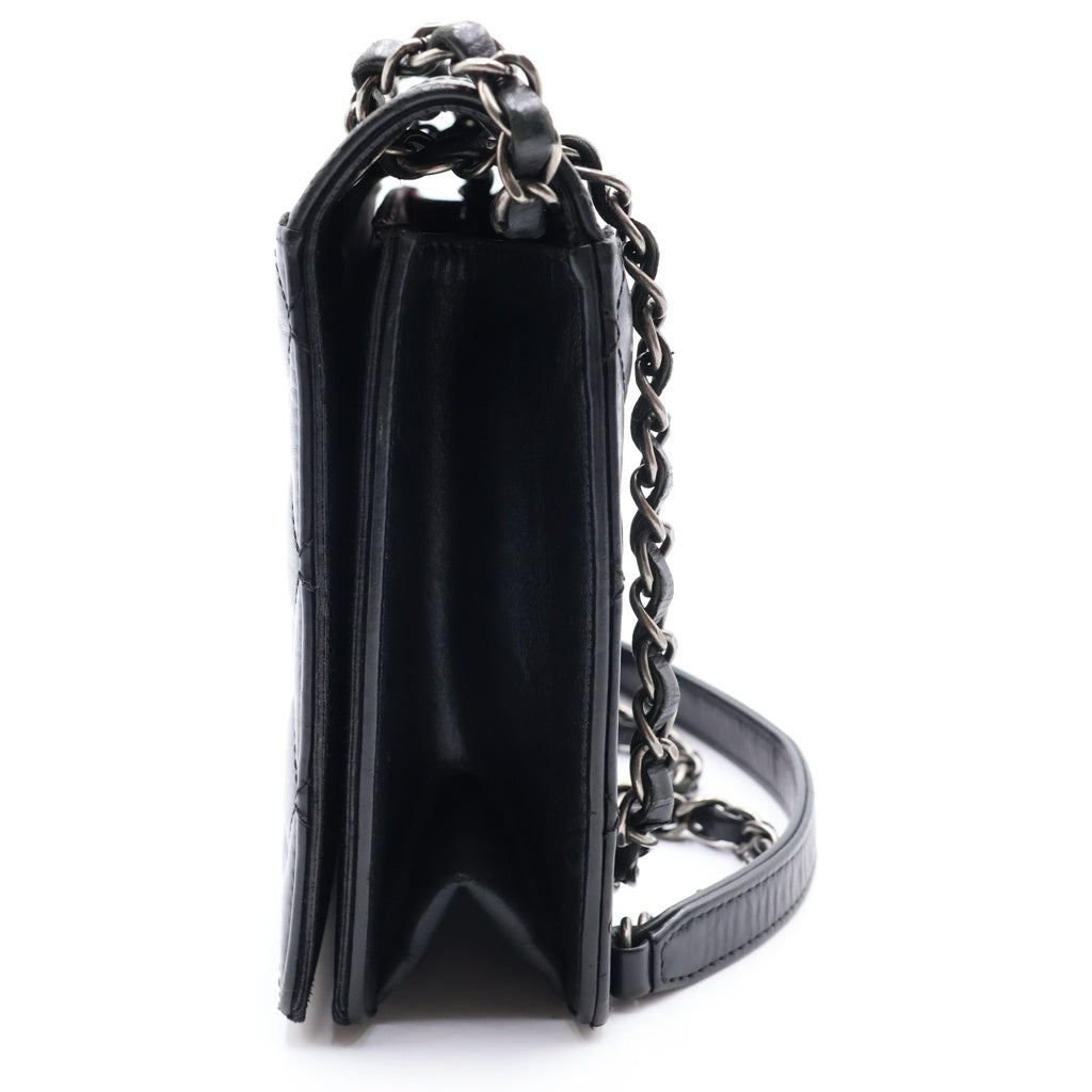 CHANEL(シャネル) マトラッセ ラムスキン ショルダーバッグ ブラック シルバー金具 21581717 無 レディース