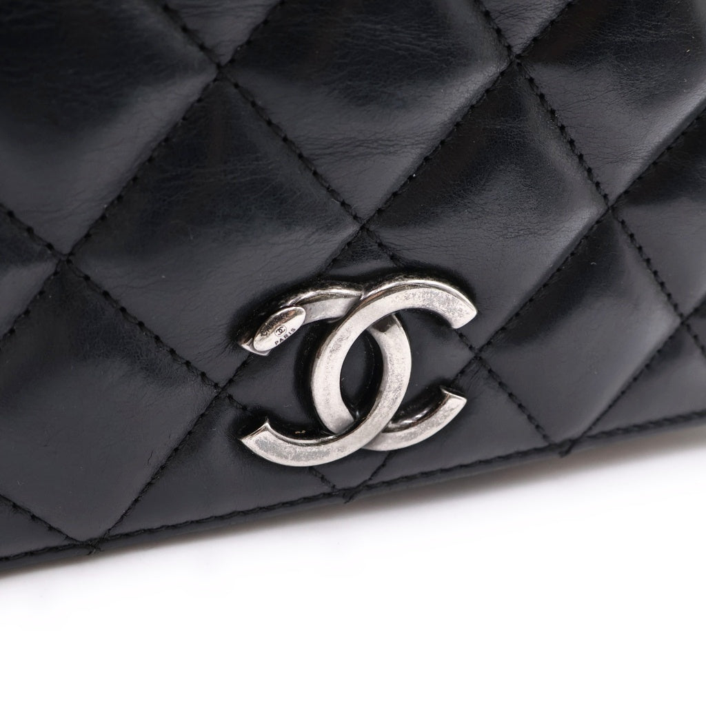 CHANEL(シャネル) マトラッセ ラムスキン ショルダーバッグ ブラック シルバー金具 21581717 無 レディース