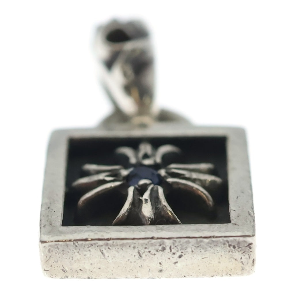 CHROME HEARTS(クロムハーツ) FRAMED CH PLUS 1SAP フレームドCHプラス チャーム アフター1サファイア ペンダントトップ シルバー