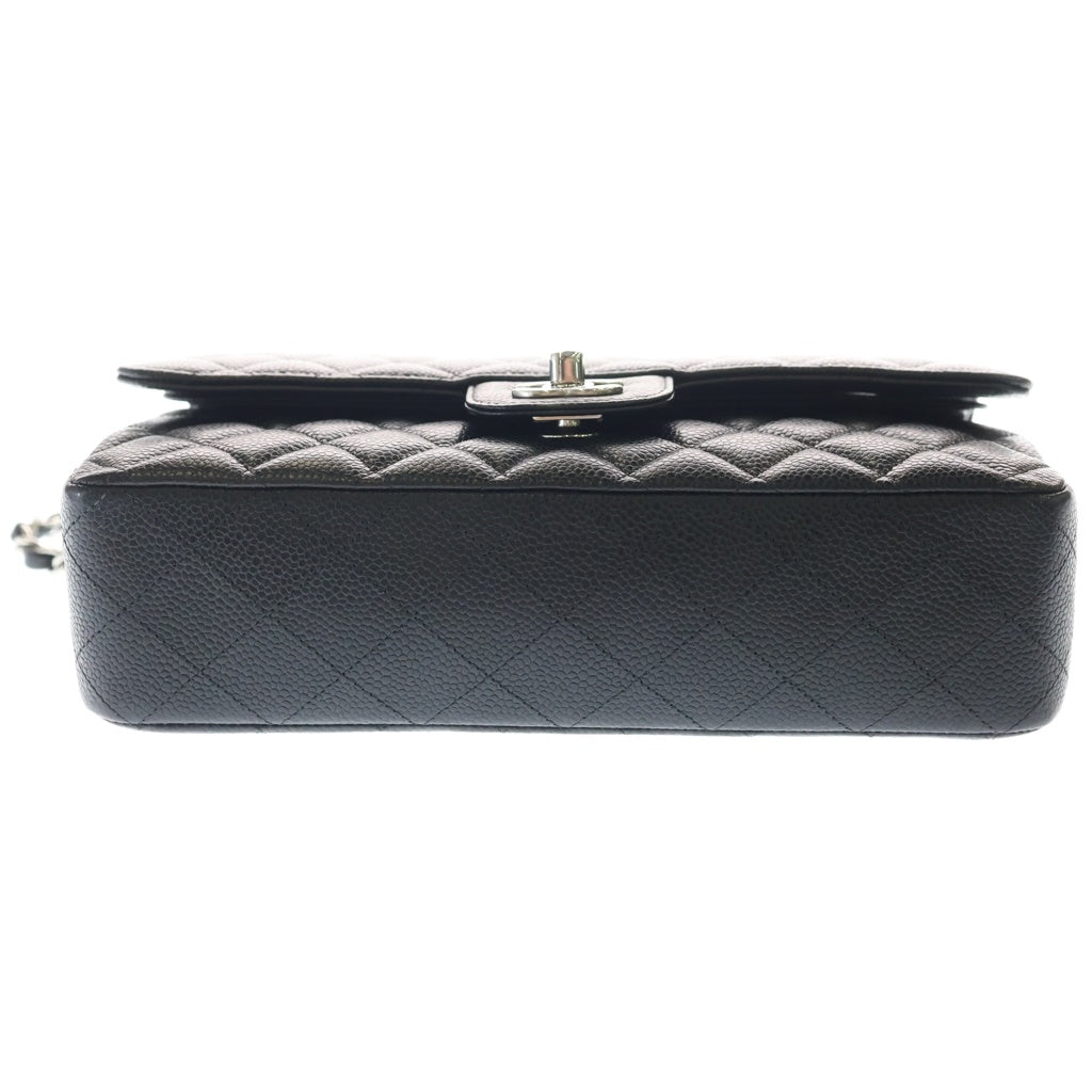 CHANEL(シャネル) マトラッセ25 ダブルフラップ ダブルチェーン ショルダーバッグ キャビアスキン シルバー金具 24番台 A01112 レディース