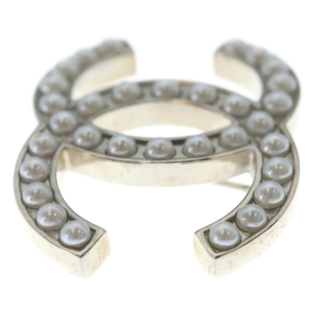 CHANEL(シャネル) ココマーク フェイクパール ブローチ ピンバッジ シルバー A13V