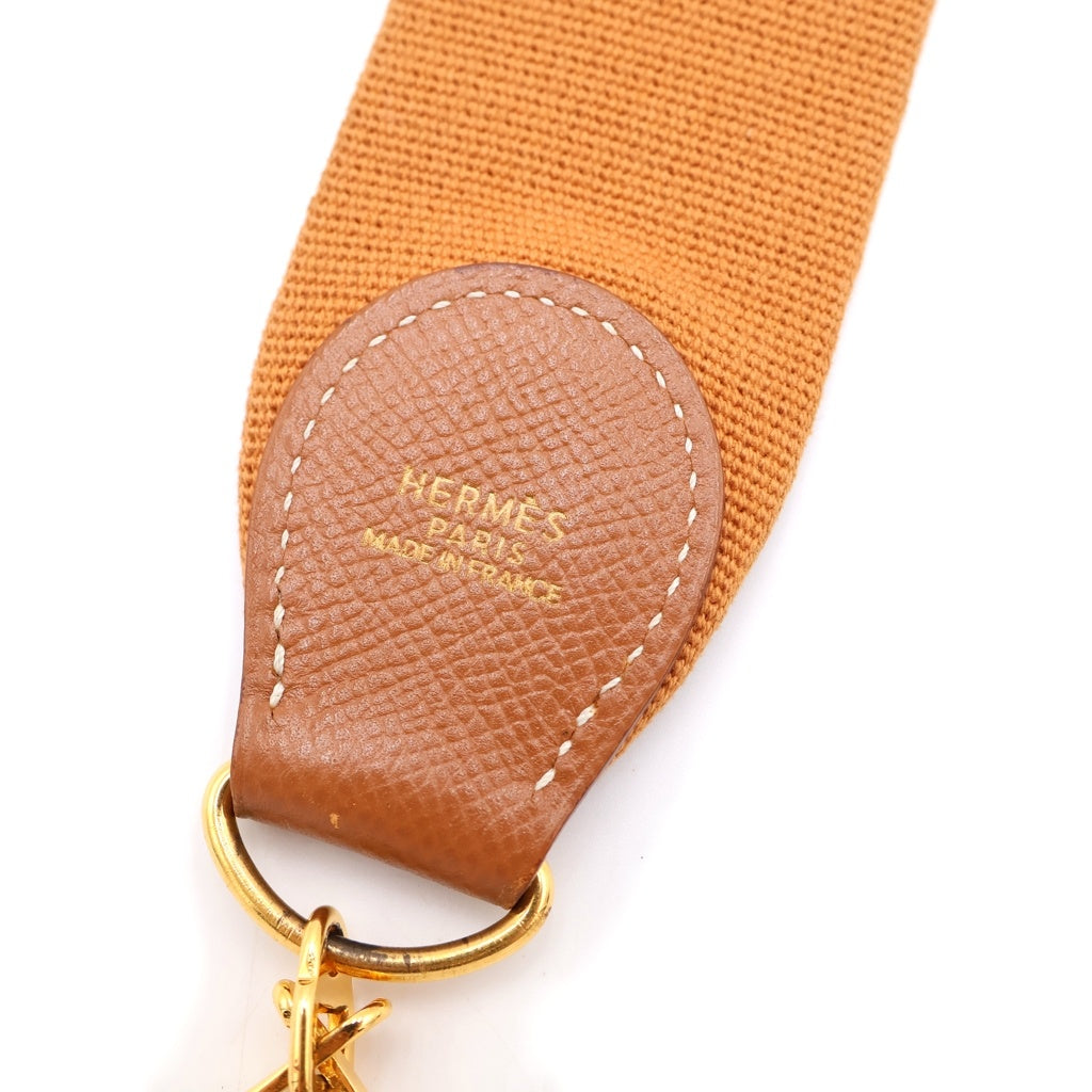HERMES(エルメス) エブリン ゴールド レザー キャンバス ショルダー ストラップ ゴールド金具 ブラウン 箱 レディース