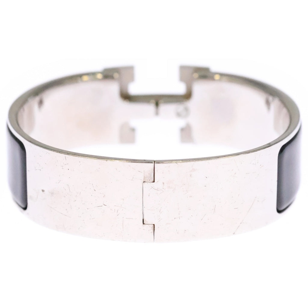 HERMES(エルメス) クリック クラック H GM エナメル ブレスレット バングル シルバー/ブラック 箱 レディース