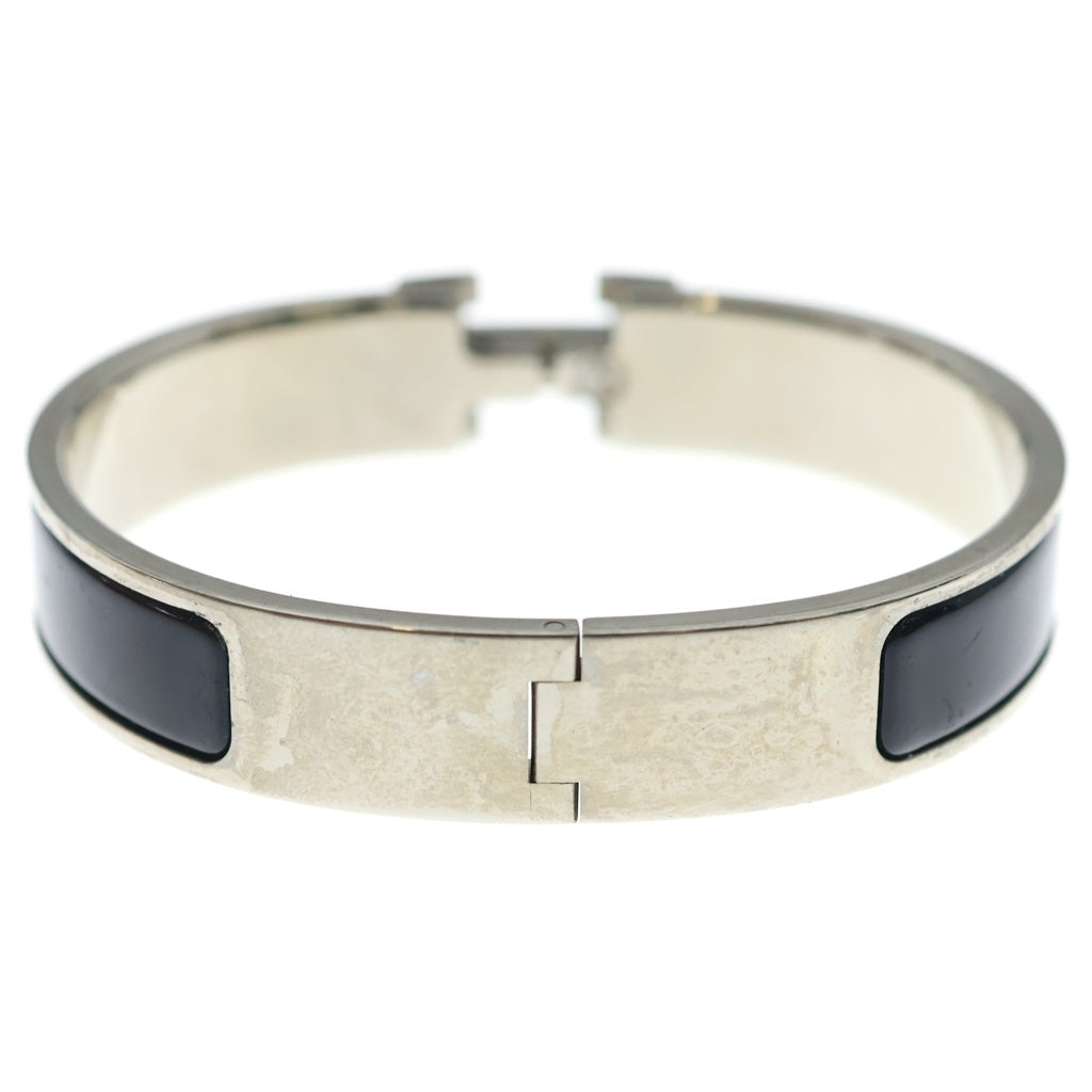 HERMES(エルメス) クリック クラック H PM エナメル ブレスレット バングル シルバー/ブラック 箱 レディース