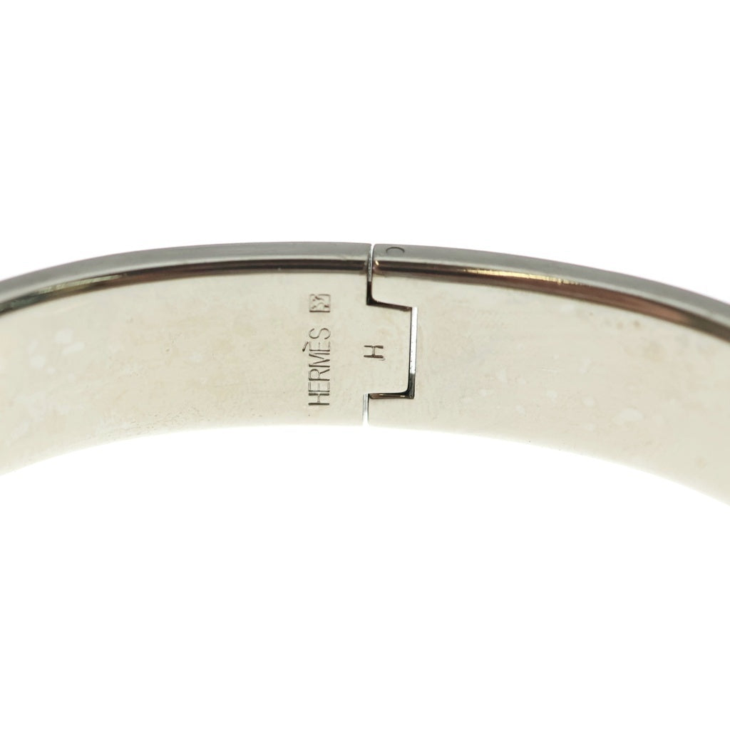 HERMES(エルメス) クリック クラック H PM エナメル ブレスレット バングル シルバー/ブラック 箱 レディース