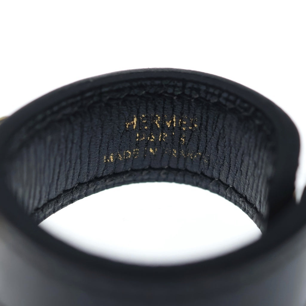 HERMES(エルメス) レザー チェーン グローブホルダー ブラック/ゴールド 箱 レディース