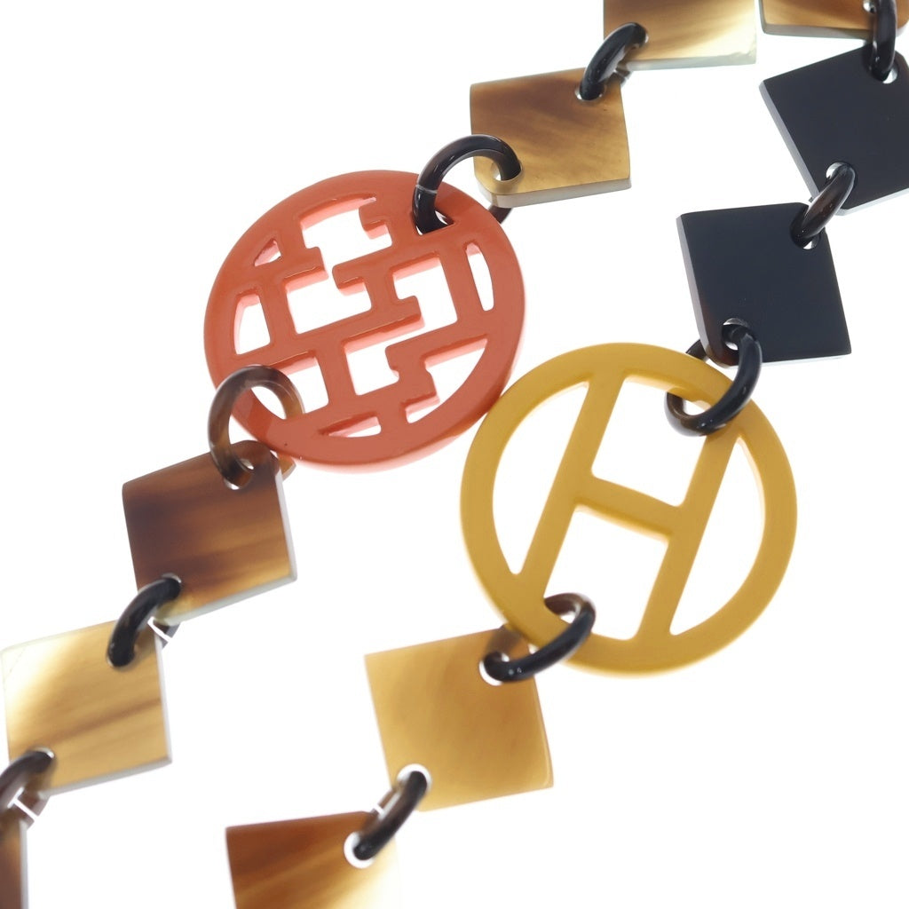 HERMES(エルメス) ディーヴァ バッファローホーン ロング ネックレス ブラウン/オレンジ 箱