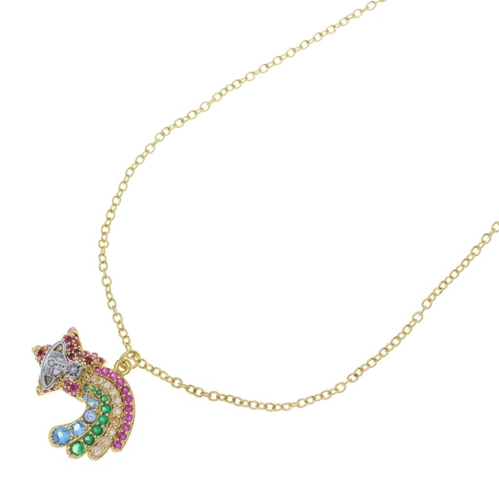 Vivienne Westwood(ヴィヴィアンウエストウッド) オーブ レインボー シューティングスター ラインストーン ネックレス ゴールド レディース