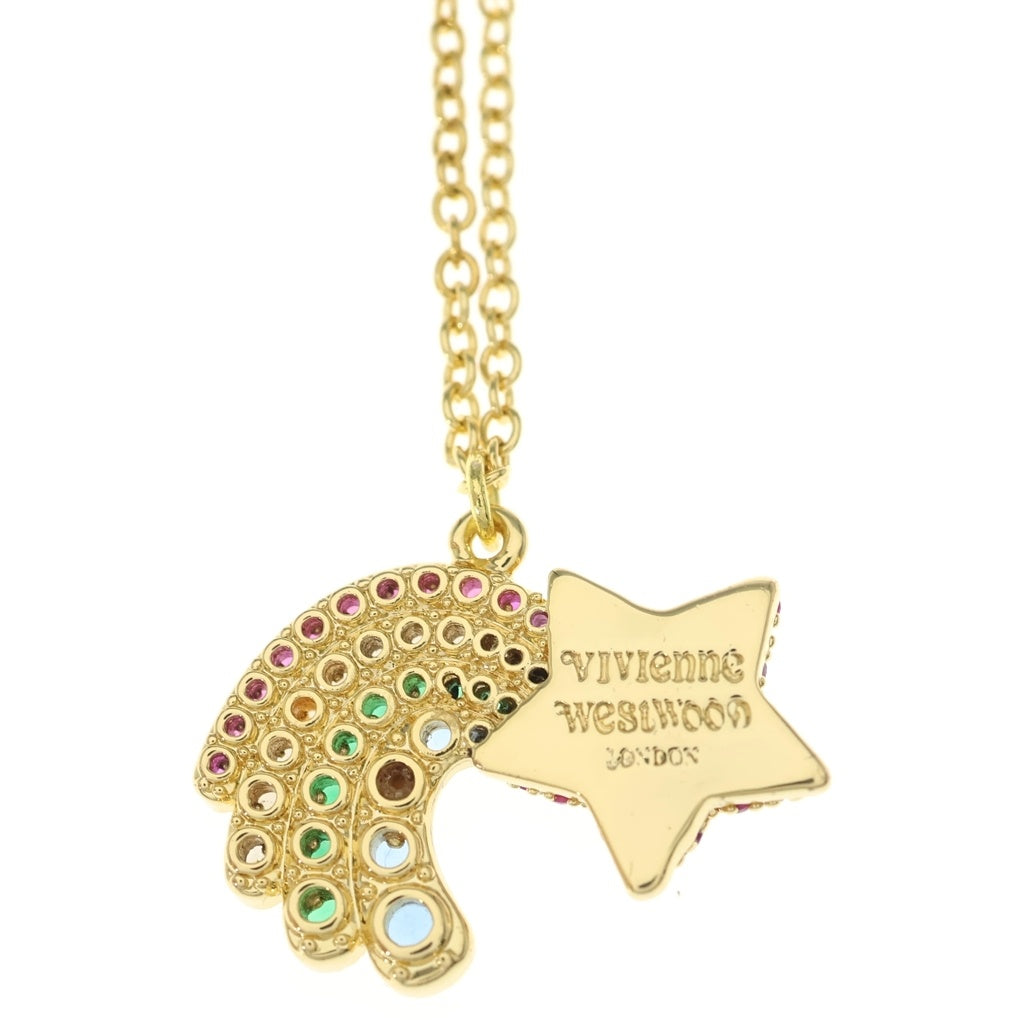 Vivienne Westwood(ヴィヴィアンウエストウッド) オーブ レインボー シューティングスター ラインストーン ネックレス ゴールド レディース