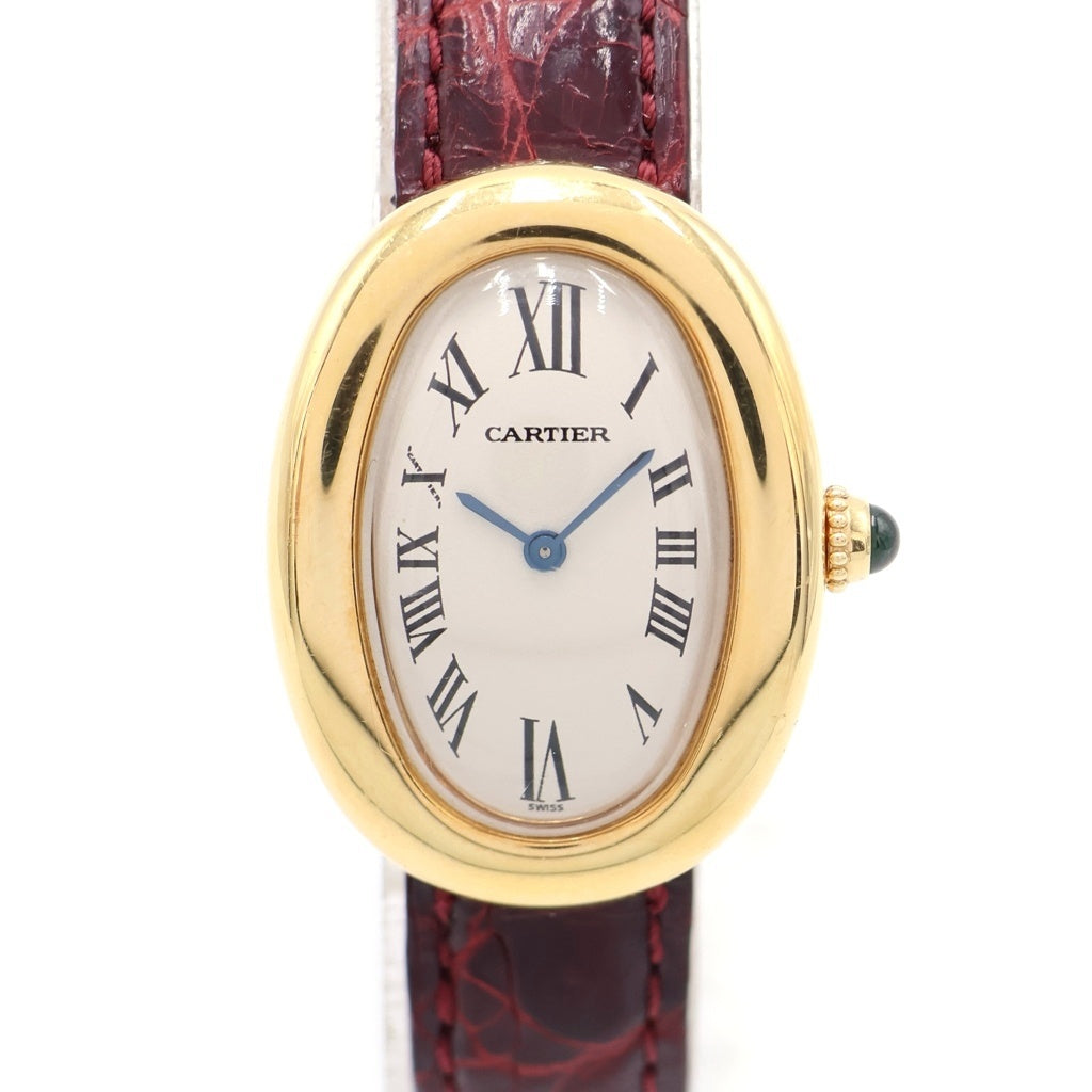 Cartier(カルティエ) ベニュワール SM アイボリー文字盤 YG×レザー/QZ クォーツ W1506056 腕時計 W1506056 レディース