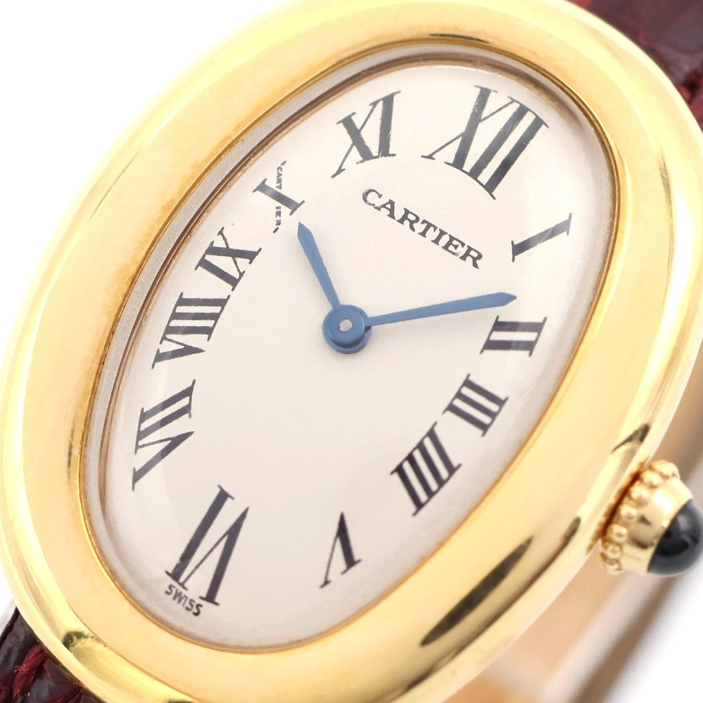 Cartier(カルティエ) ベニュワール SM アイボリー文字盤 YG×レザー/QZ クォーツ W1506056 腕時計 W1506056 レディース