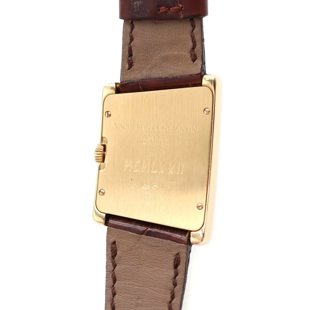 VACHERON CONSTANTIN(バシュロンコンスタンタン) 1972 アシンメトリカル 白文字盤 ダイヤベゼル YG×レザー/QZ クォーツ 25520/000J 腕時計