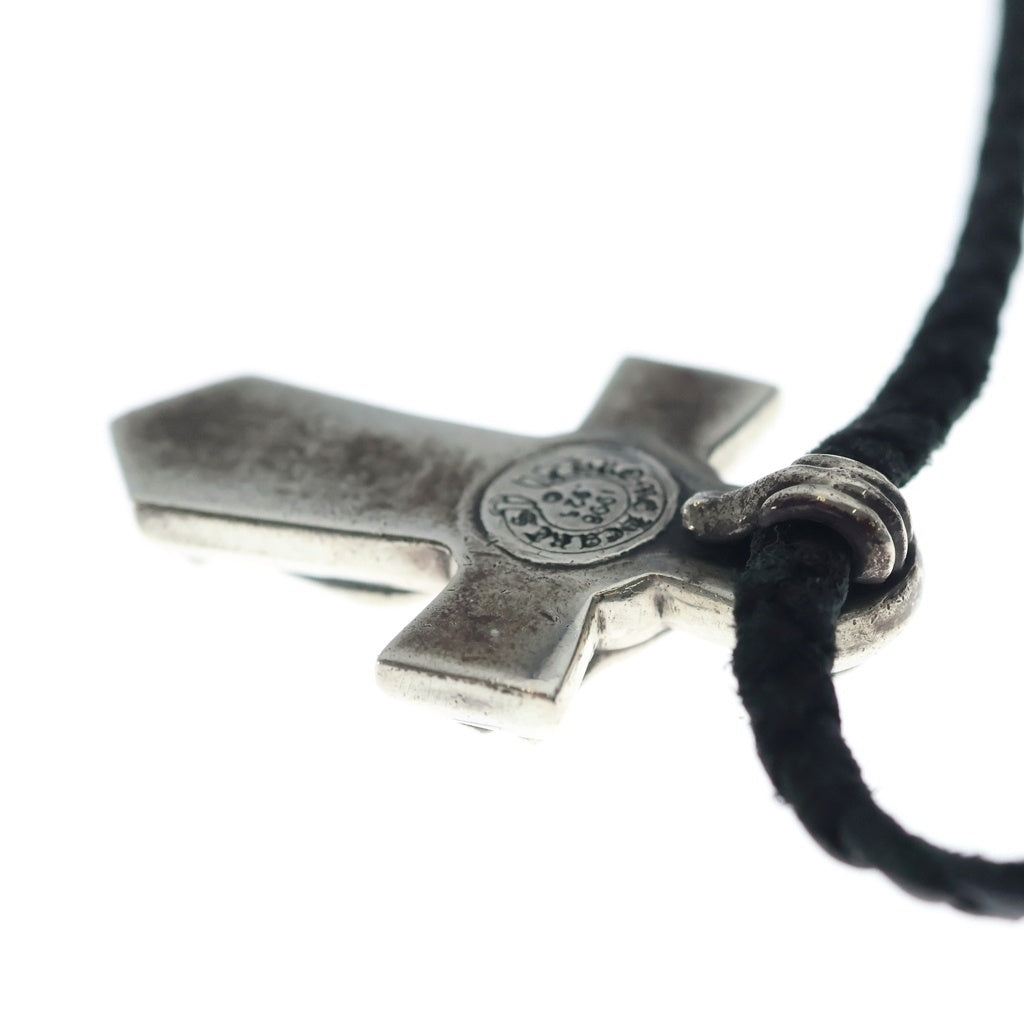 CHROME HEARTS(クロムハーツ) VULCAN CROSS SML LB バルカンクロス スモール レザーブレイド ネックレス シルバー