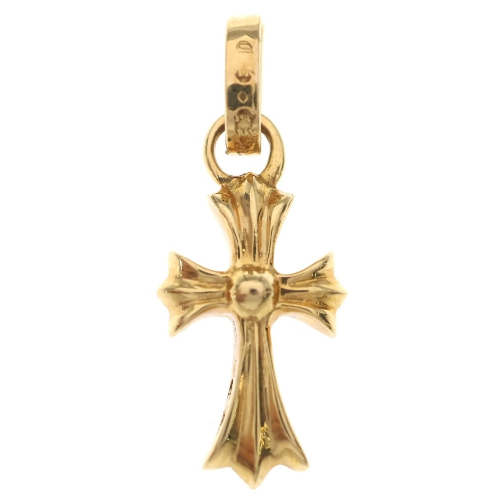 CHROME HEARTS(クロムハーツ) 22K CRS BBYFAT P/SAP P ベイビーファットクロス PAVE ピンクサファイア ペンダントトップ ゴールド BCA036