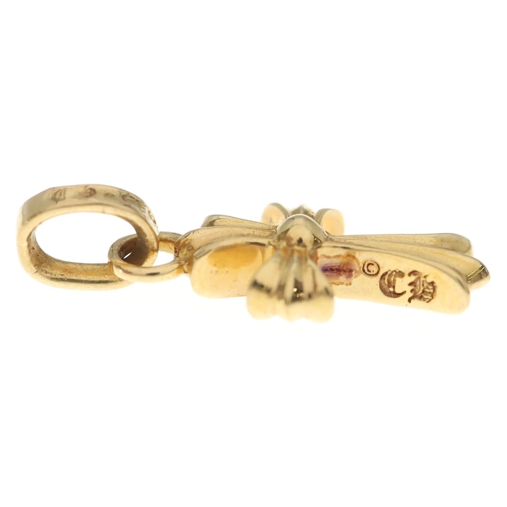 CHROME HEARTS(クロムハーツ) 22K CRS BBYFAT P/SAP P ベイビーファットクロス PAVE ピンクサファイア ペンダントトップ ゴールド BCA036