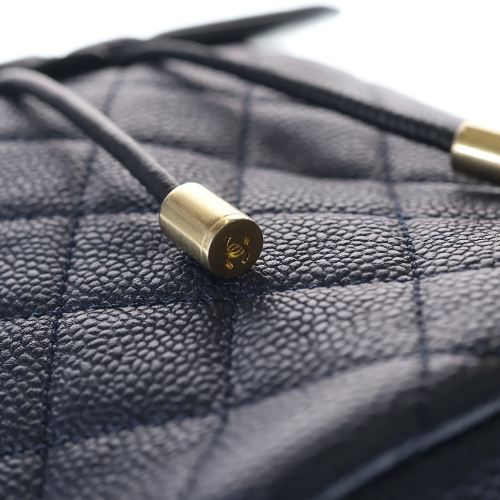 CHANEL(シャネル) CCフィリグリー バックパック ネイビー キャビアスキン ゴールド金具 A57090 A57090 レディース
