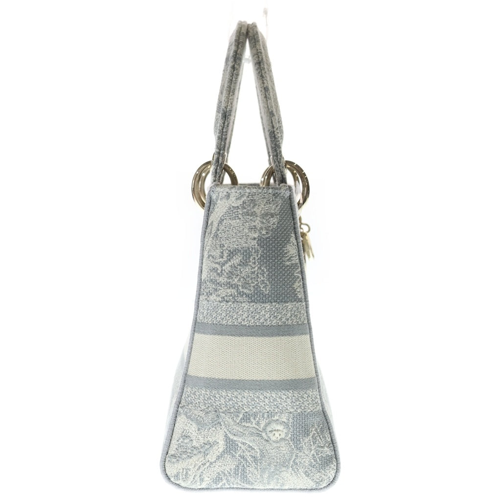 DIOR(ディオール) Lady D-Lite レディディライト ハンドバッグ グレー キャンバス ゴールド金具 レディース