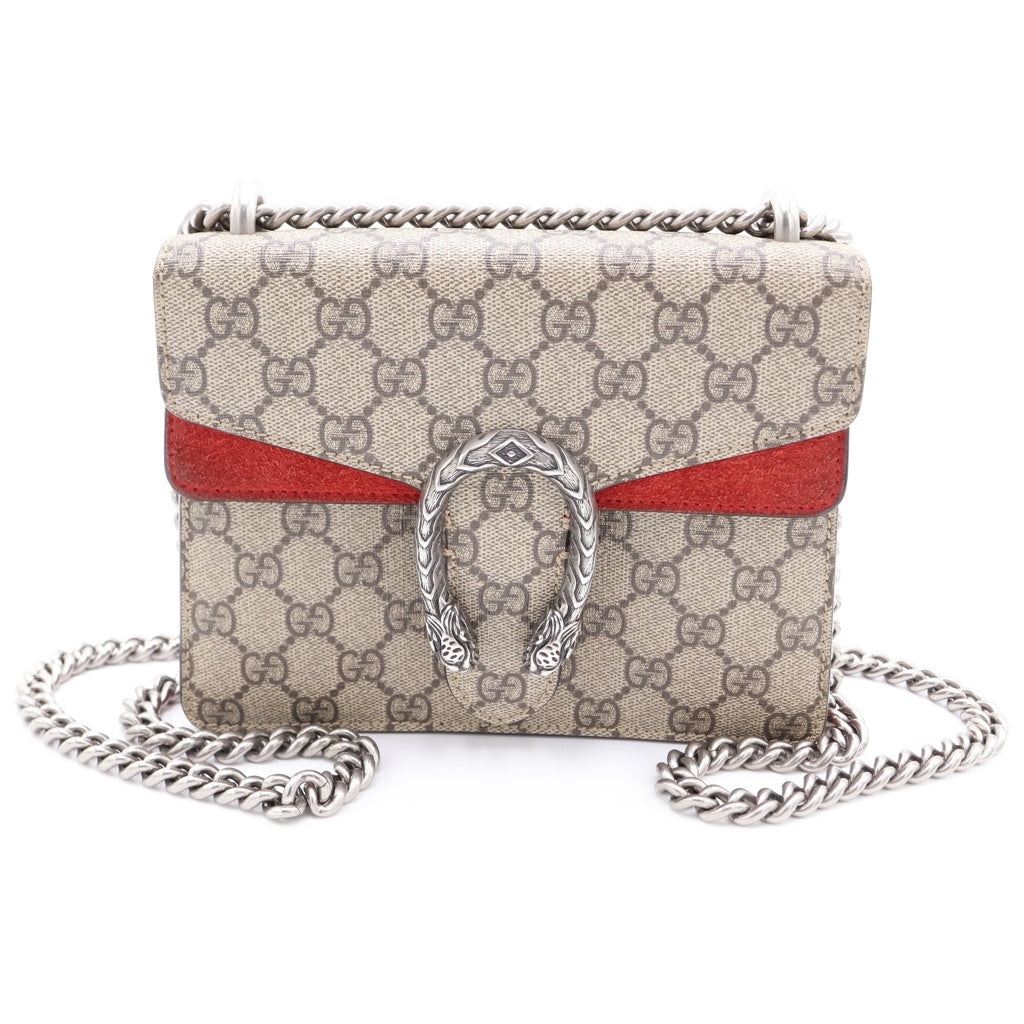 GUCCI(グッチ) デュオニュソス チェーンショルダーバッグ ハンドバッグ ブラウン/レッド PVCレザー 421970 レディース