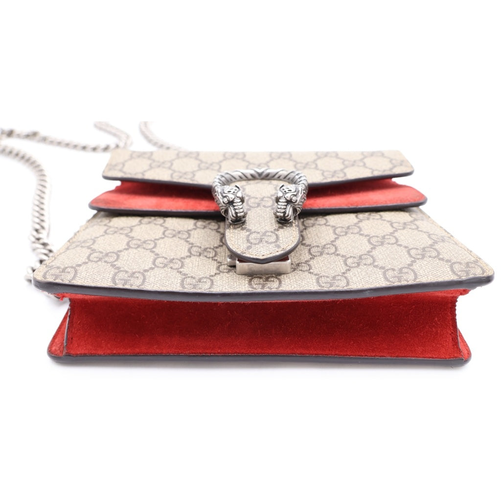 GUCCI(グッチ) デュオニュソス チェーンショルダーバッグ ハンドバッグ ブラウン/レッド PVCレザー 421970 レディース