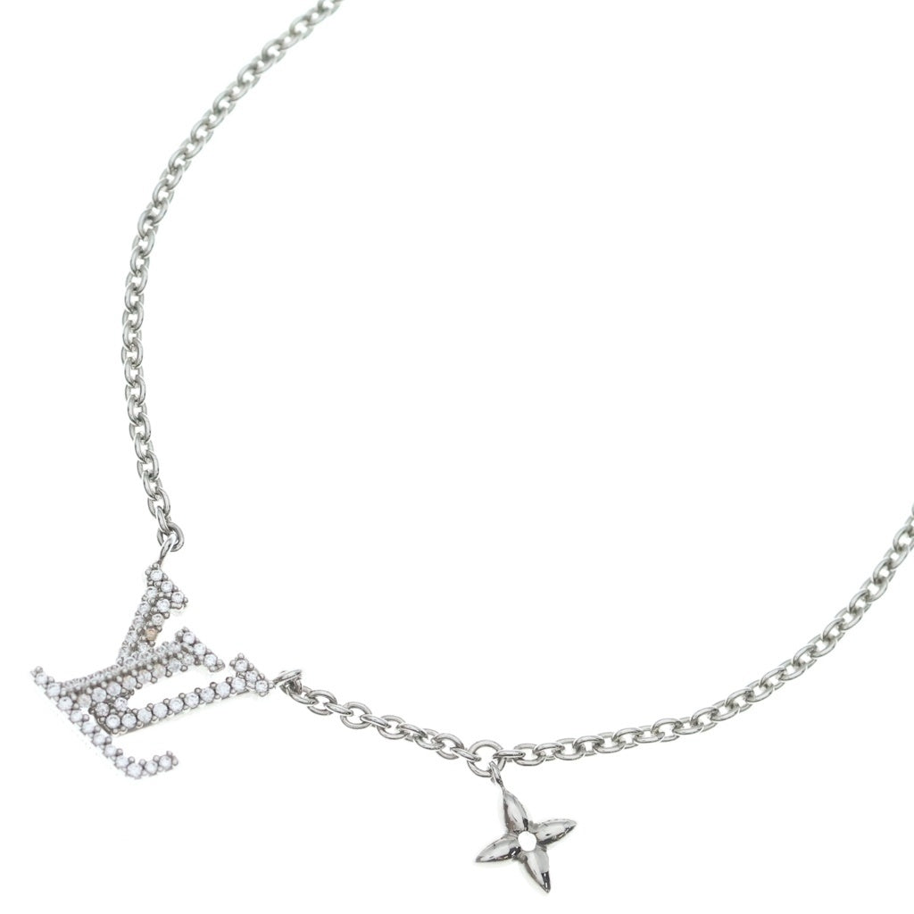 LOUIS VUITTON(ルイヴィトン) LVアイコニック ネックレス シルバー ラインストーン メタル M02751 レディース