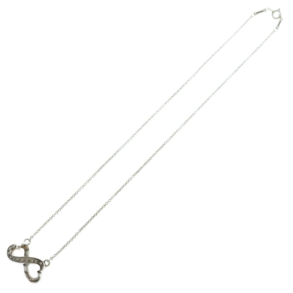 TIFFANY & Co.(ティファニー) ダブルラビングハートネックレス シルバー ラインストーン Ag925 レディース