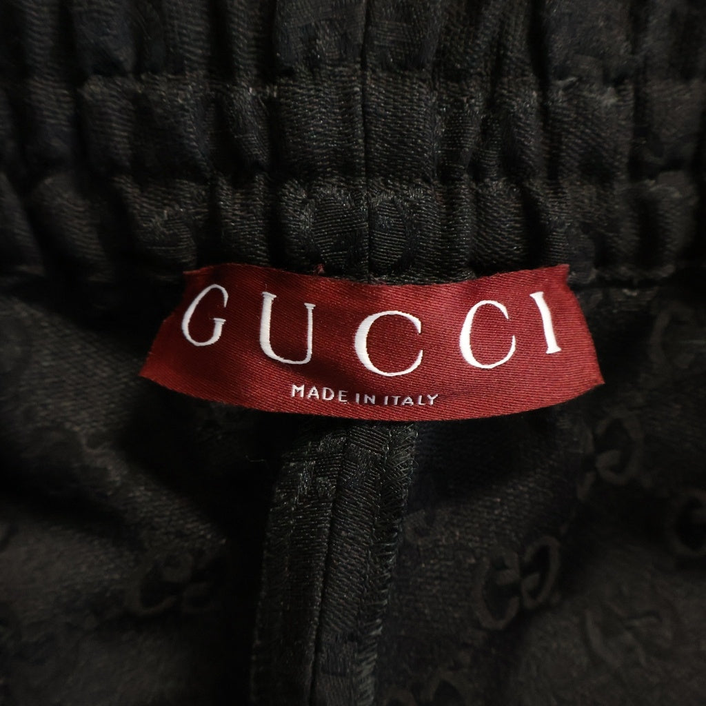 GUCCI(グッチ) 25AW GG Logo Shorts GGロゴ ショートパンツ ショーツ ハーフパンツ 総柄 リネン ポリエステル ブラック 810782