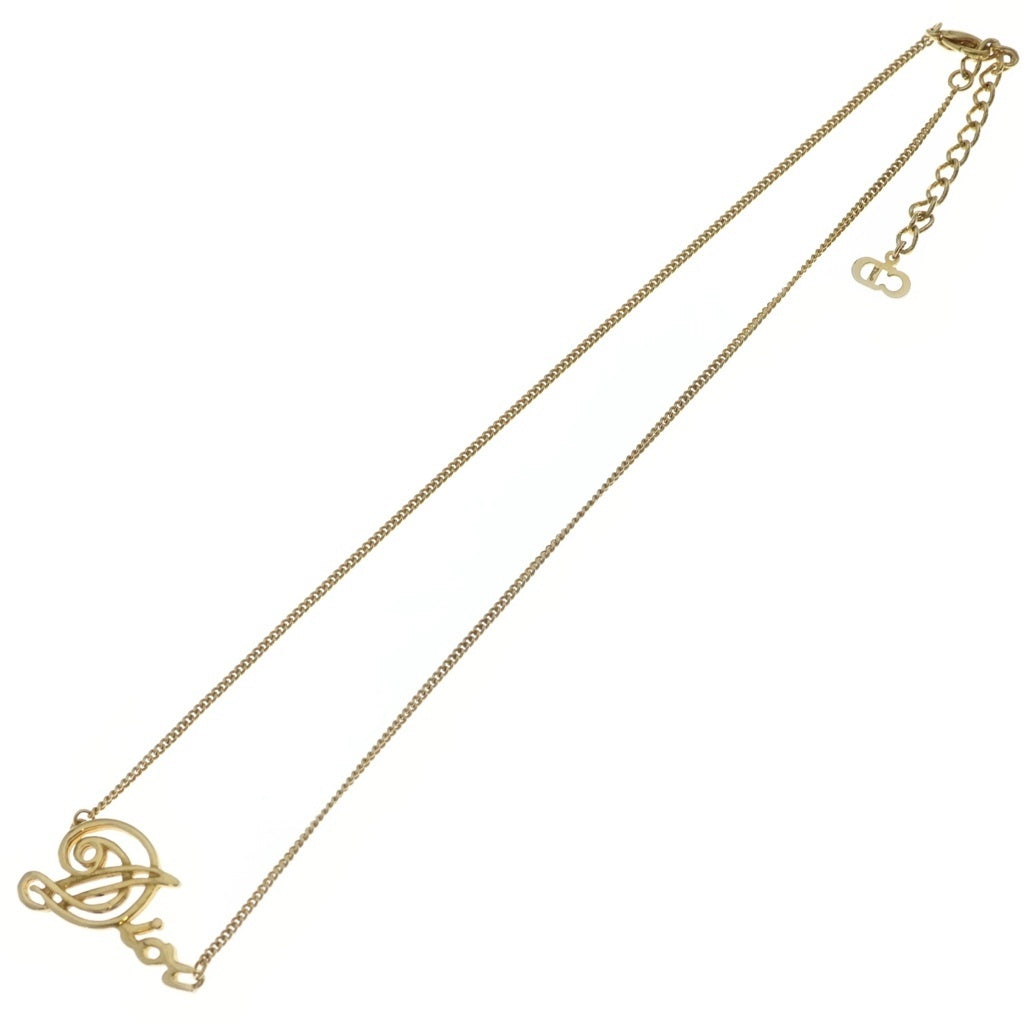Christian Dior(クリスチャンディオール) ロゴ ネックレス ゴールド GP レディース