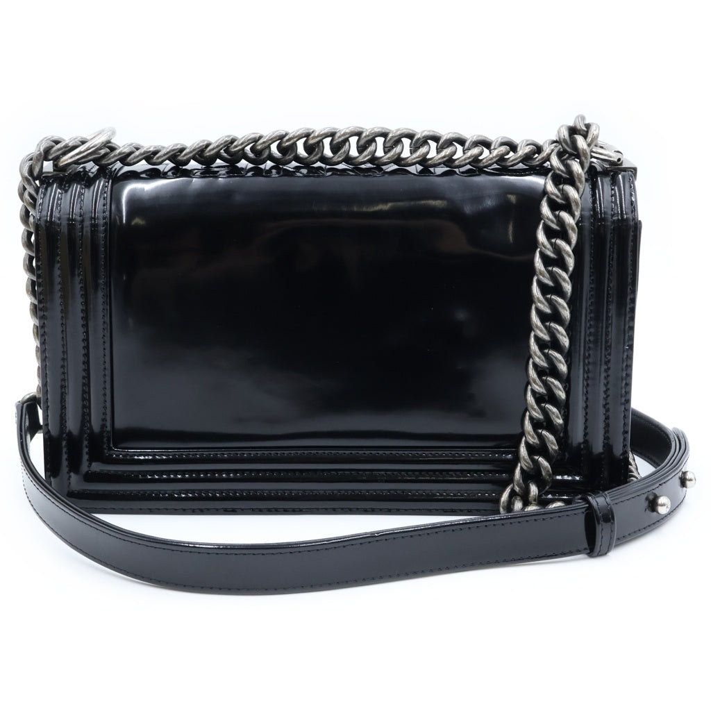 CHANEL(シャネル) ボーイシャネル ショルダーバッグ パテントレザー ブラック シルバー金具 レディース