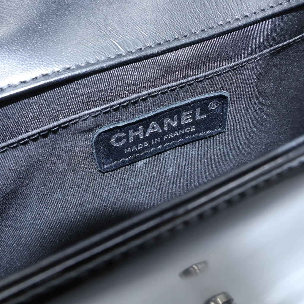 CHANEL(シャネル) ボーイシャネル ショルダーバッグ パテントレザー ブラック シルバー金具 レディース