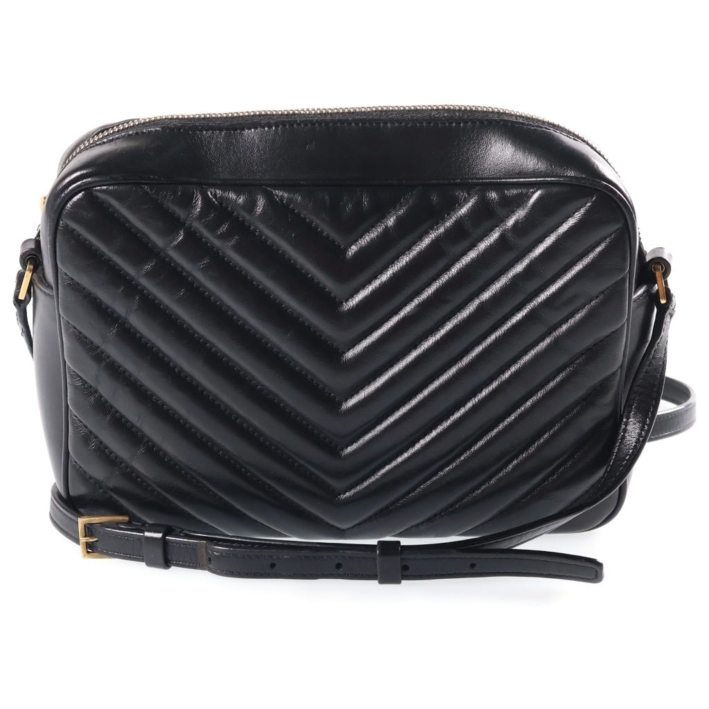 SAINT LAURENT PARIS(サンローランパリ) ルー カメラバッグ ショルダーバッグ レザー ブラック ゴールド金具 レディース