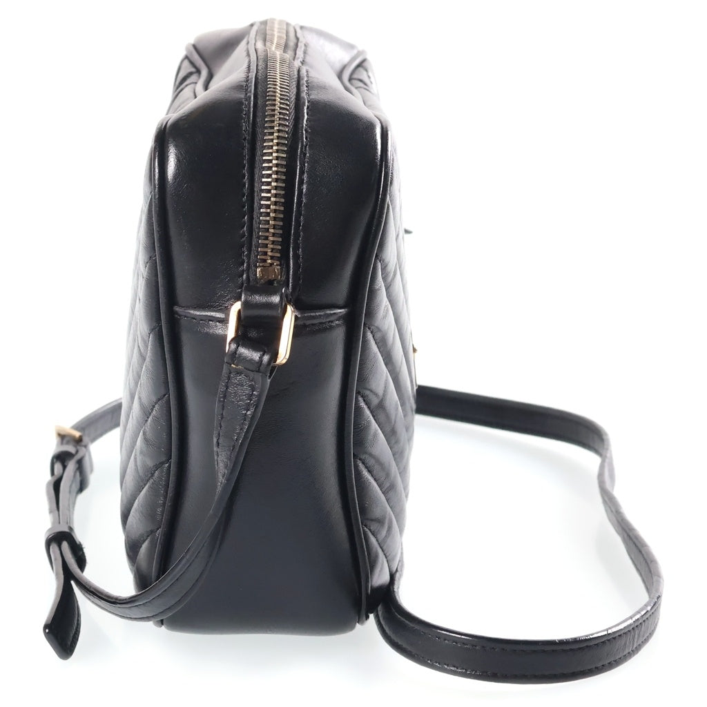 SAINT LAURENT PARIS(サンローランパリ) ルー カメラバッグ ショルダーバッグ レザー ブラック ゴールド金具 レディース