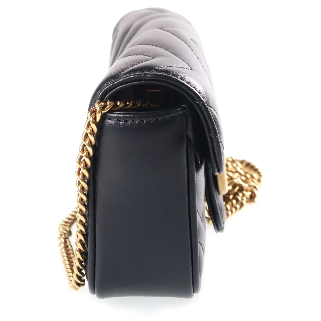 GUCCI(グッチ) GGマーモント チェーンショルダーバッグ レザー ブラック 476433 レディース