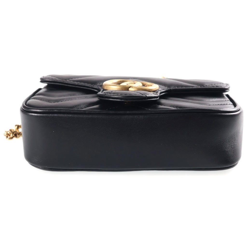 GUCCI(グッチ) GGマーモント チェーンショルダーバッグ レザー ブラック 476433 レディース