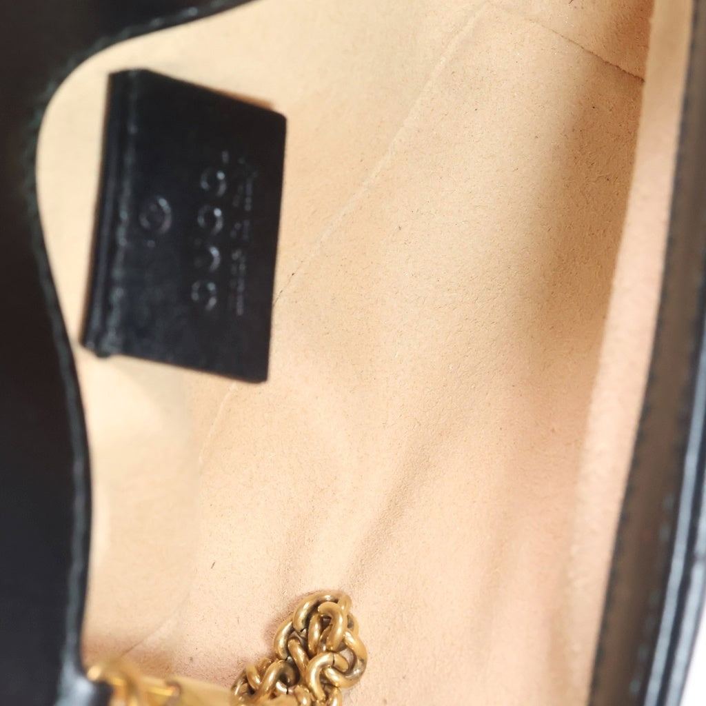 GUCCI(グッチ) GGマーモント チェーンショルダーバッグ レザー ブラック 476433 レディース