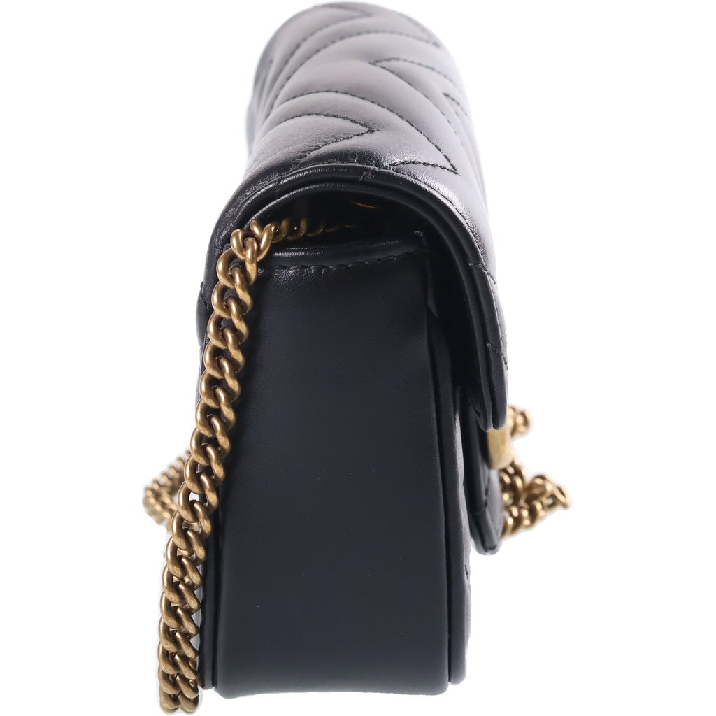 GUCCI(グッチ) GGマーモント チェーンショルダーバッグ レザー ブラック 476433 レディース