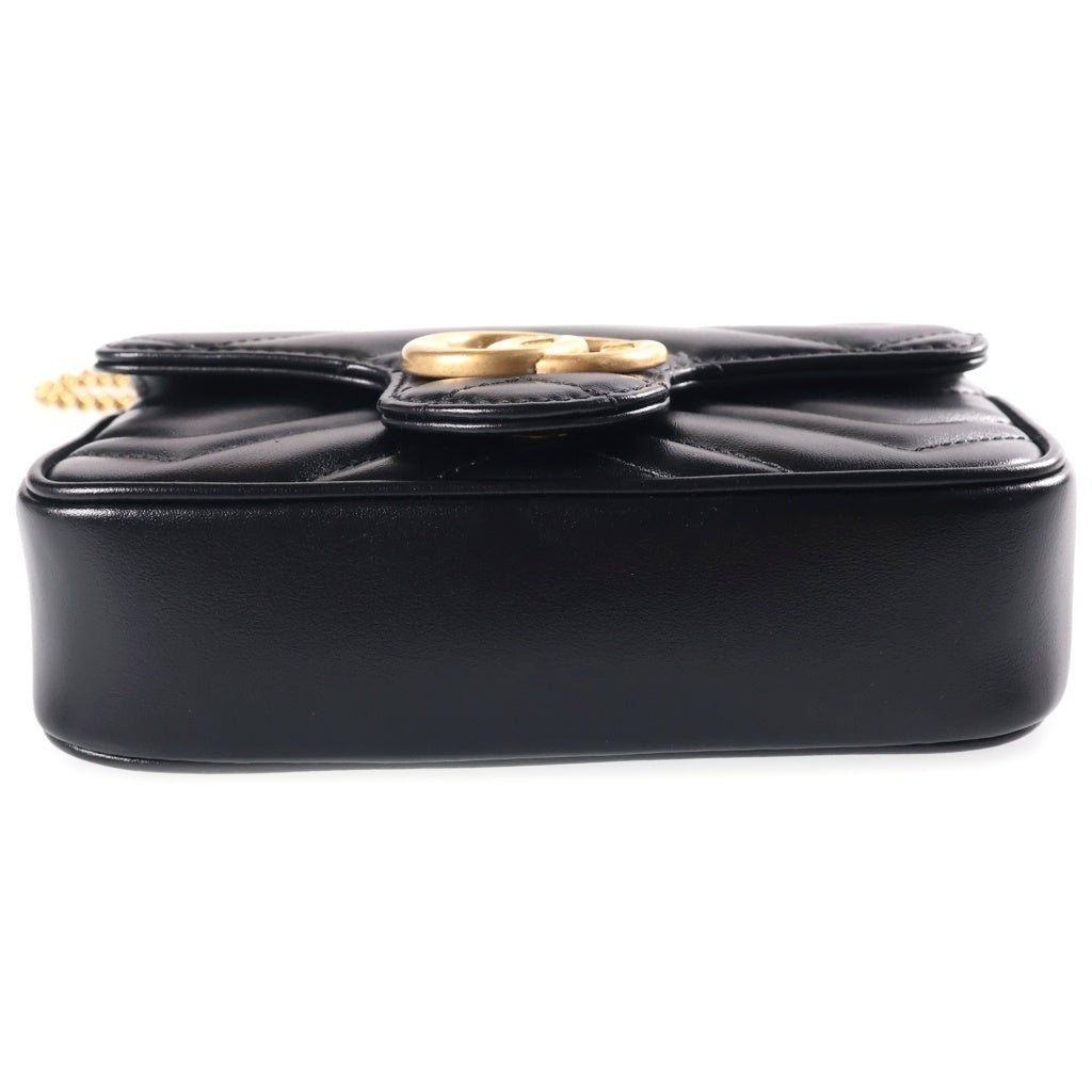 GUCCI(グッチ) GGマーモント チェーンショルダーバッグ レザー ブラック 476433 レディース