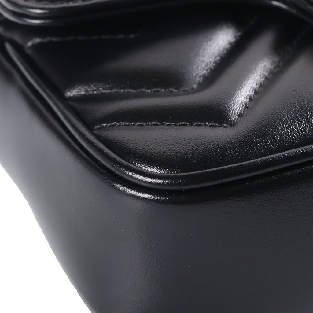 GUCCI(グッチ) GGマーモント チェーンショルダーバッグ レザー ブラック 476433 レディース