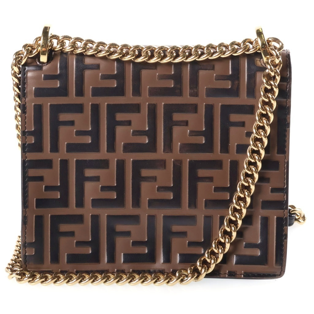 FENDI(フェンディ) ズッカ FFロゴ キャンユー ショルダーバッグ レザー ブラック/ブラウン 8M0417 レディース