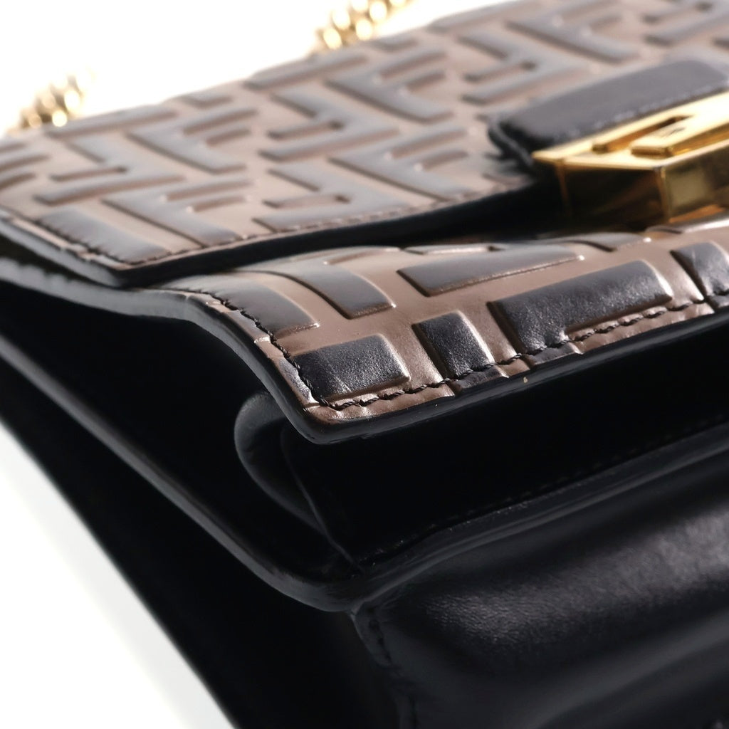 FENDI(フェンディ) ズッカ FFロゴ キャンユー ショルダーバッグ レザー ブラック/ブラウン 8M0417 レディース