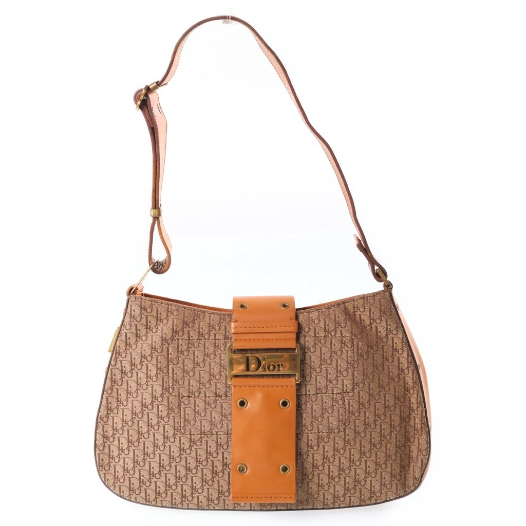 Christian Dior(クリスチャンディオール) ストリートシックトロッター ロンバス ショルダーバッグ ベージュ×ブラウン レディース
