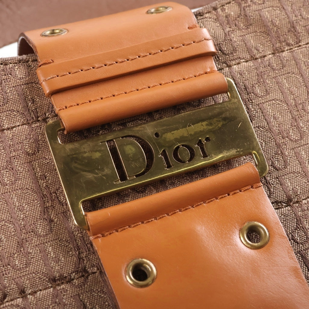 Christian Dior(クリスチャンディオール) ストリートシックトロッター ロンバス ショルダーバッグ ベージュ×ブラウン レディース