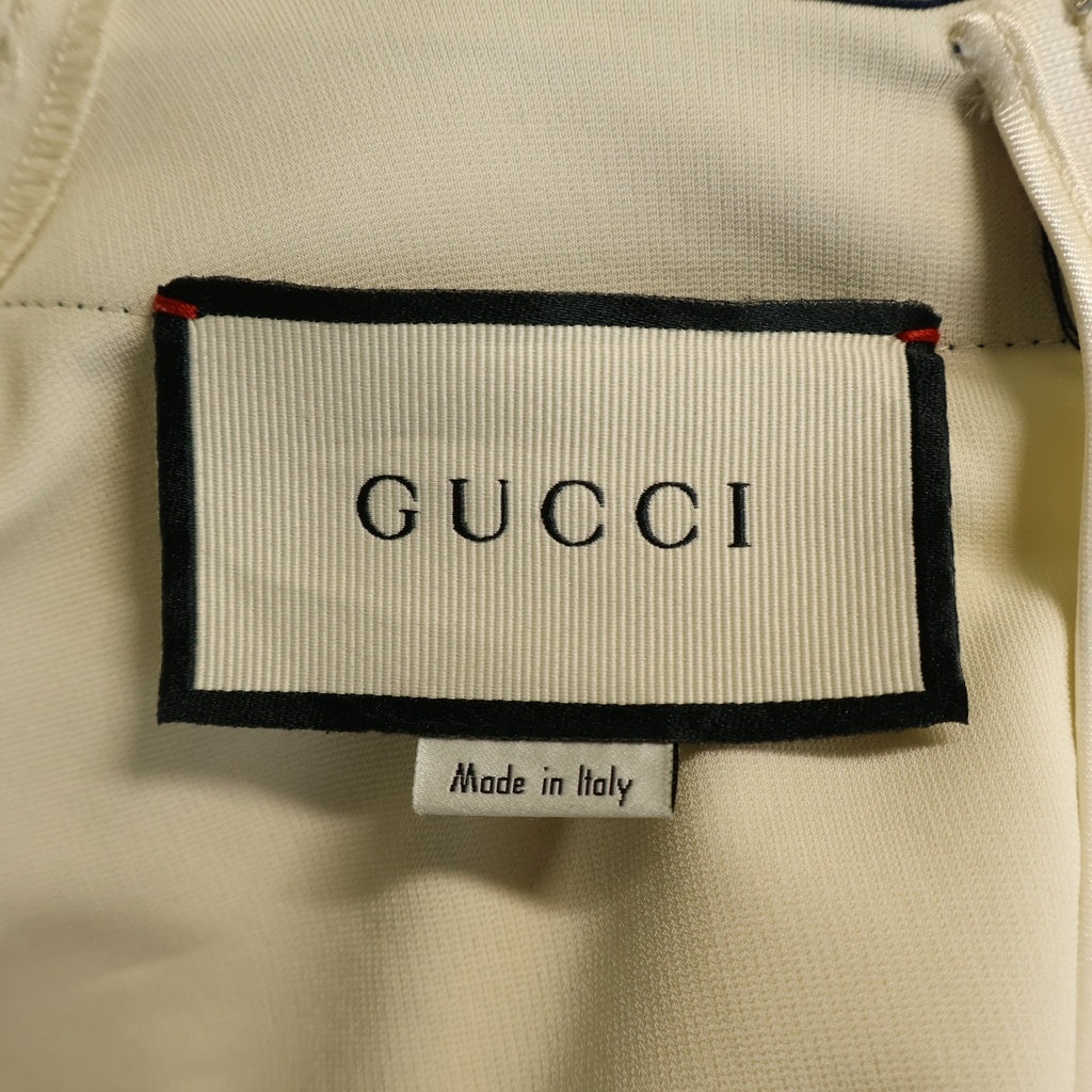 GUCCI(グッチ) シェリーライン ノースリーブ リボンワンピース アイボリー 501485 X7B02 レディース
