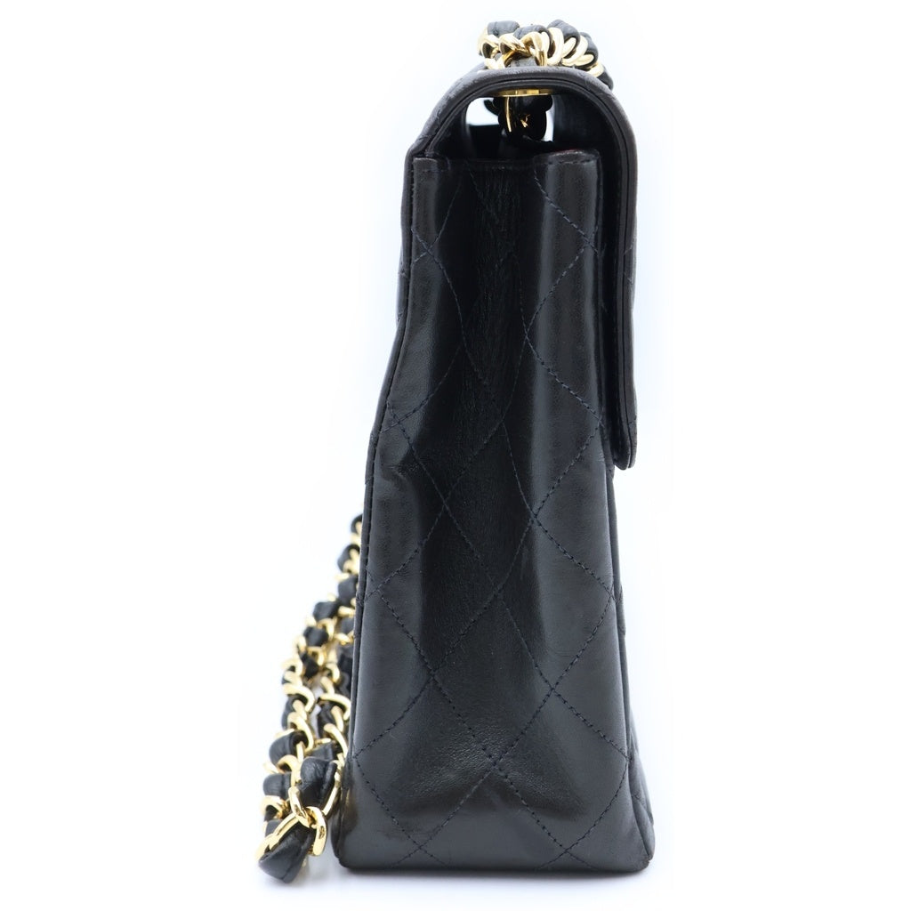 CHANEL(シャネル) マトラッセ30 Sフラップ/Wチェーンショルダーバッグ 黒 ラムスキン GD金具 シール・Gカード 5105827 箱 保 レディース