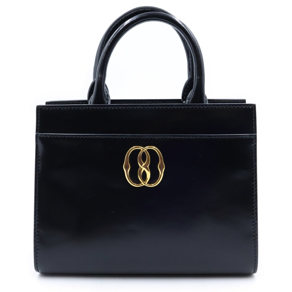 BALLY(バリー) エンブレム スモール パレス 2WAY ハンドバッグ ショルダーバッグ パテントレザー ブラック レディース