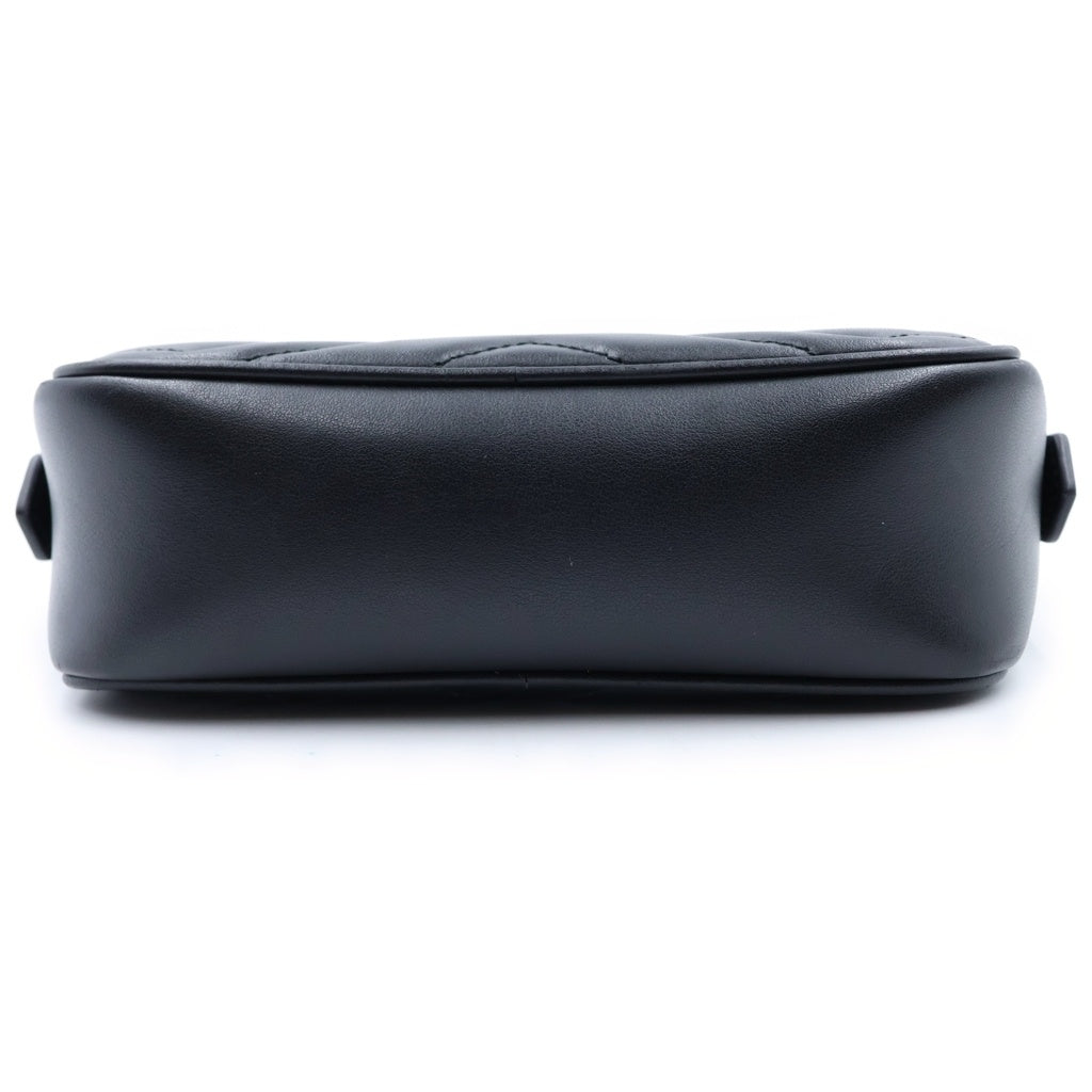 GUCCI(グッチ) GGマーモント ミニ チェーン ショルダーバッグ ブラック ゴールド金具 レザー 735355 レディース