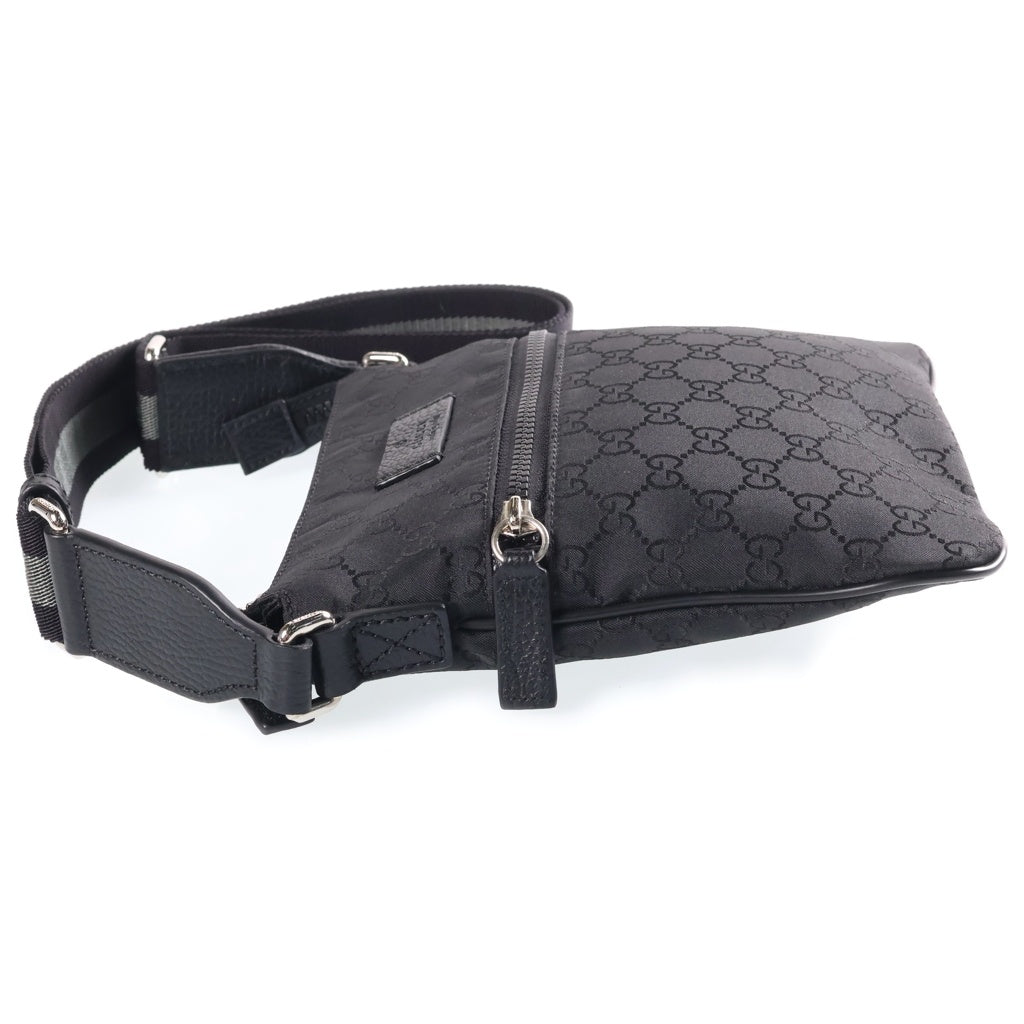 GUCCI(グッチ) GGキャンバス ショルダーバッグ GGナイロン ブラック ナイロン×レザー 449183 449133 レディース