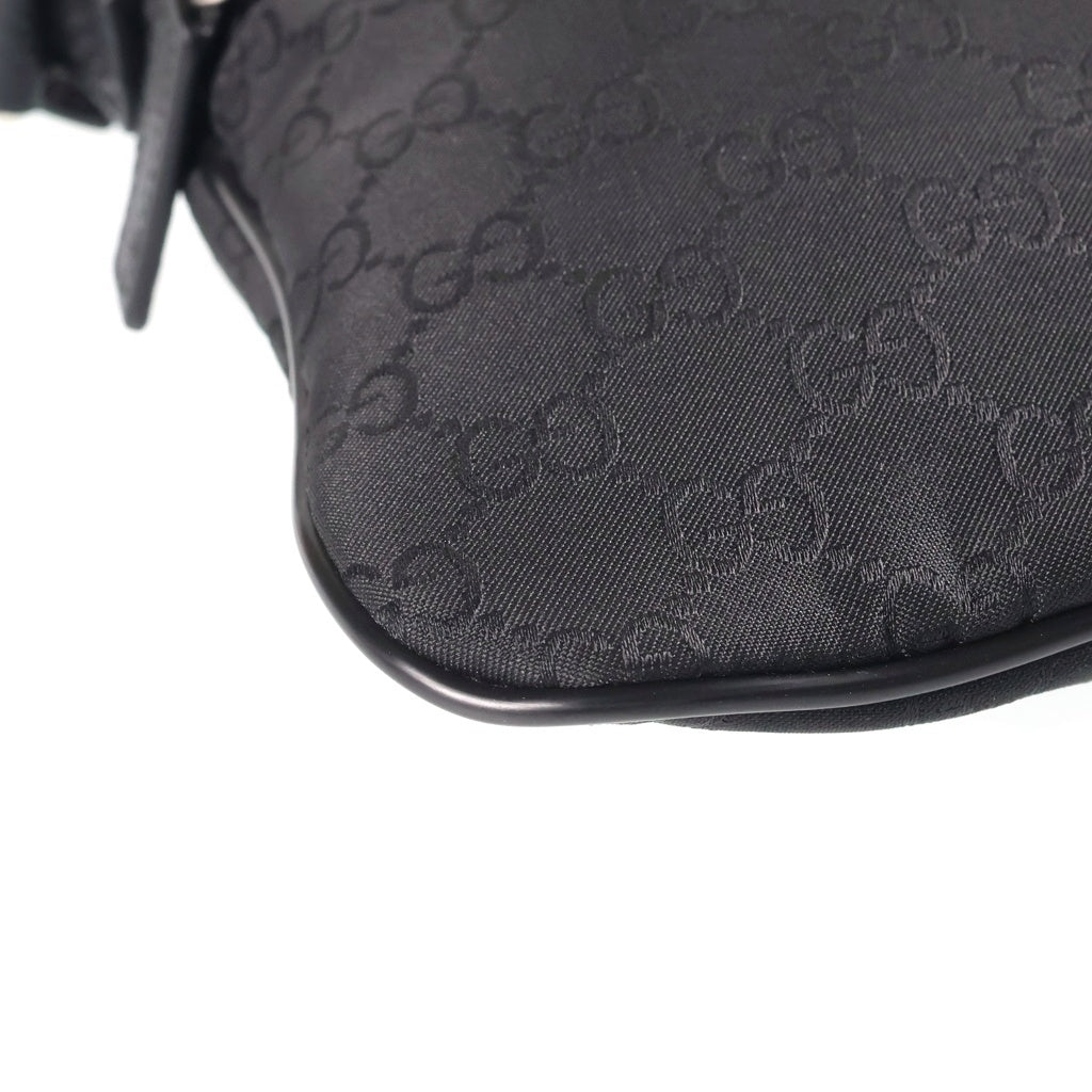 GUCCI(グッチ) GGキャンバス ショルダーバッグ GGナイロン ブラック ナイロン×レザー 449183 449133 レディース