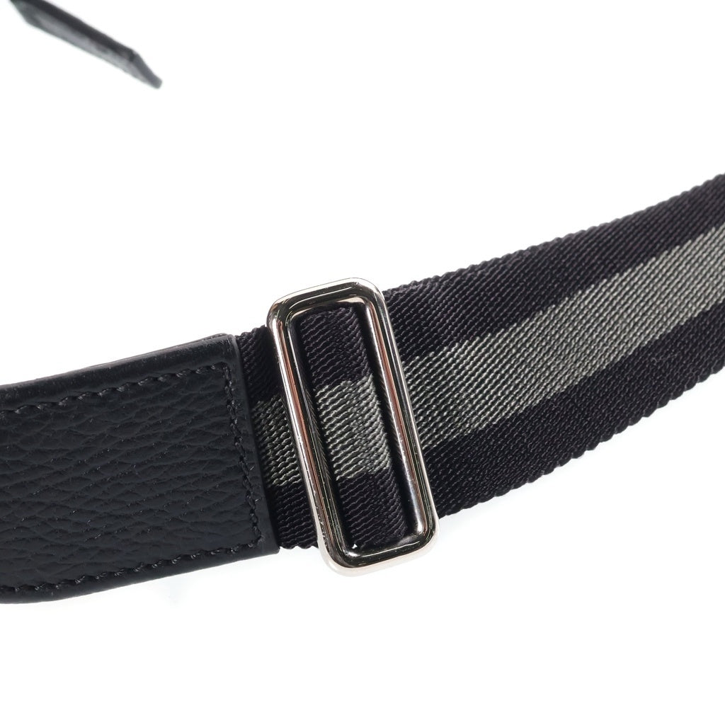 GUCCI(グッチ) GGキャンバス ショルダーバッグ GGナイロン ブラック ナイロン×レザー 449183 449133 レディース